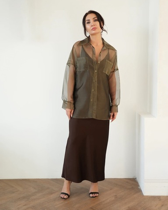 Прозрачная рубашка свободного силуэта