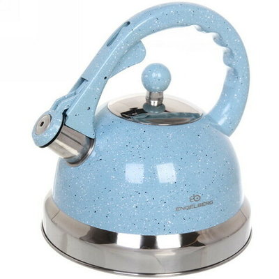 Чайник из нержавеющей стали 3л «Macarons» со свистком, голубой