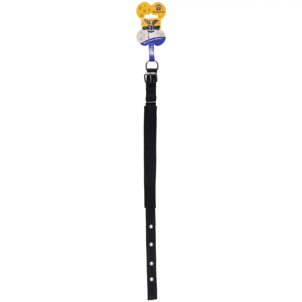 Ошейник для собак однотонный «ЗООЛЕНД БРО», цвет черный, 2*48см (бирка)