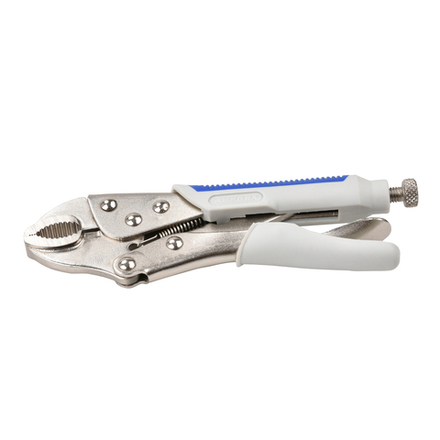 Ручной зажим с полукруглыми губкам и фиксатором 185мм