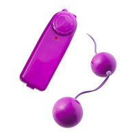 Фиолетовые вагинальные шарики 3см с вибрацией ToyFa Basic 885007