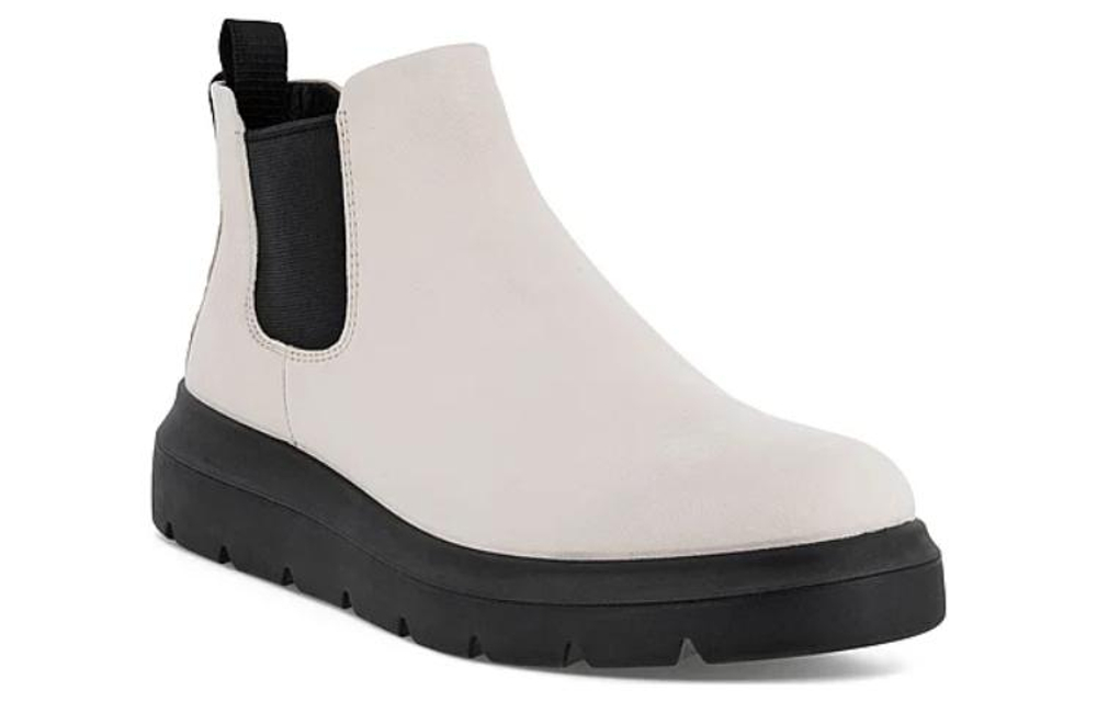 Ecco Trendy Collection Leather Short Chelsea Boots Women"s Beige