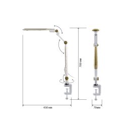 Настольный светильник ЭРА NLED-496-12W-G светодиодный на струбцине золото