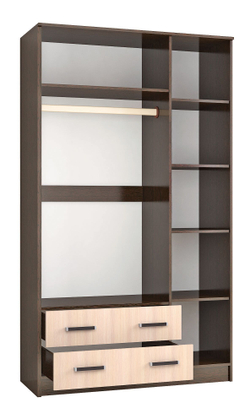 Шкаф Лагуна 120 см, венге/дуб молочный