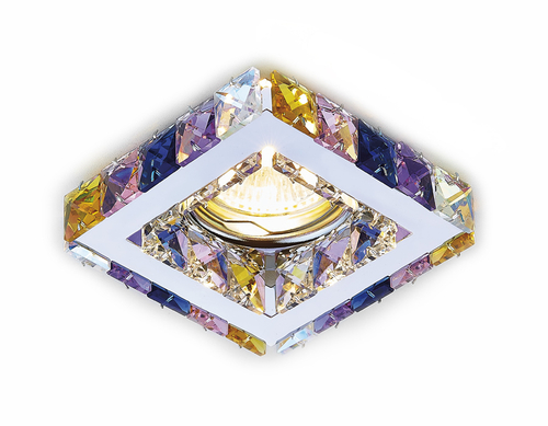 Встраиваемый точечный светильник K110 RA/CH хром/радужный хрусталь MR16