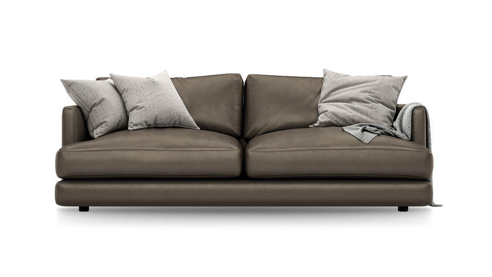 Диван Ибица Madras Grey 215*116*93 см, Бежевый Натуральная кожа Еврокнижка Фиеста