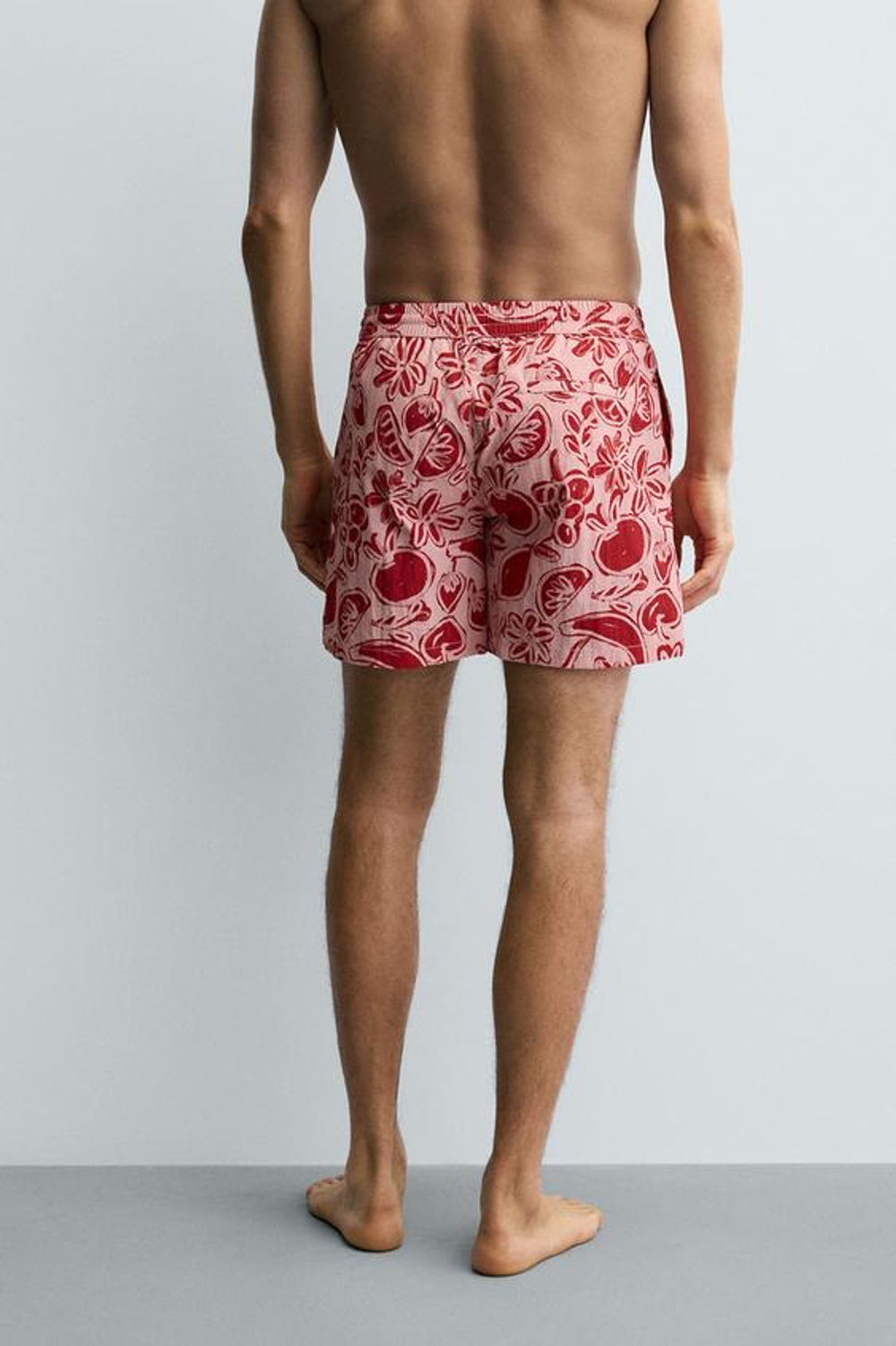 ZARA ПЛАВКИ С ПРИНТОМ В ВИДЕ ФРУКТОВ, РОЗОВЫЙ