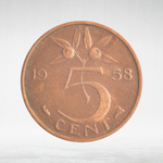 Netherlands, 5 Cents - Juliana, 1958, VF