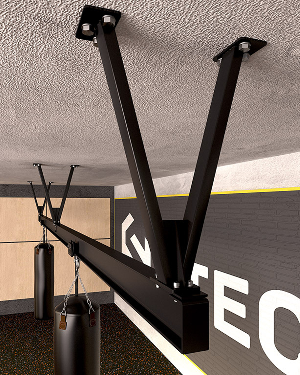 Комплект монорельса для подвесных снарядов (L=5,94 метров) с кронштейнами H=600 мм