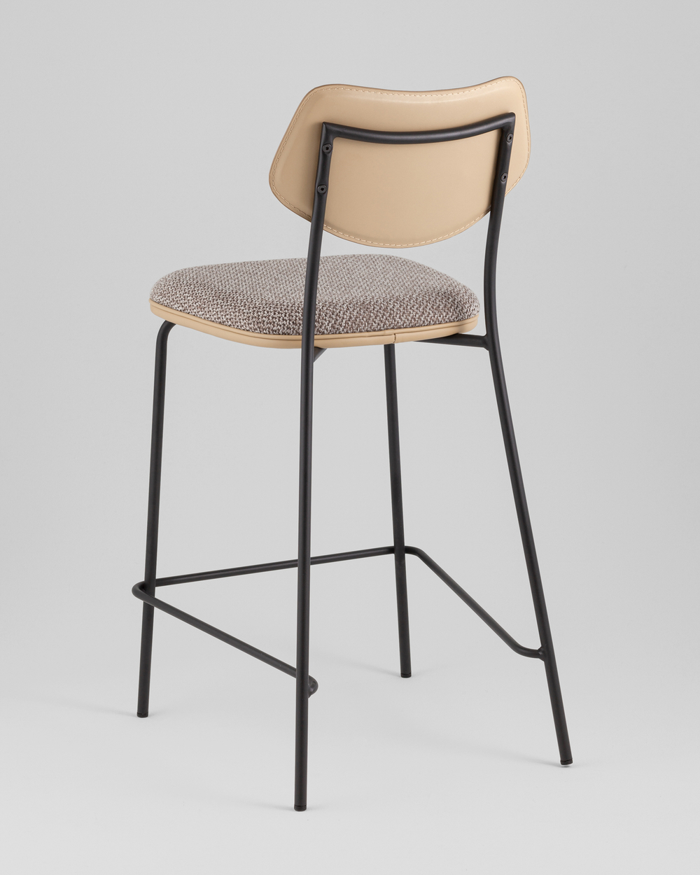 Стул полубарный Casey серо-коричневый с бежевой экокожей