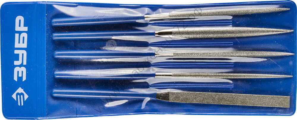 ЗУБР 160х80мм, 5 предметов P 140, Набор алмазных надфилей в пакете PVC, ЭКСПЕРТ (33386-160-H5)