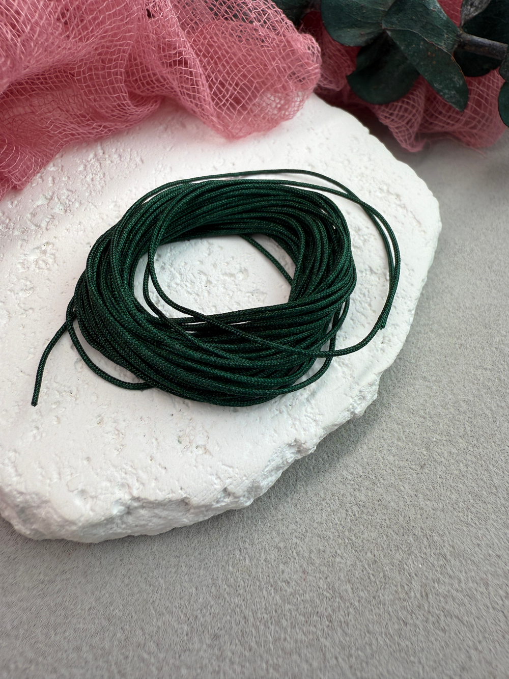 Шнур для плетения браслетов 0,8 мм, Изумрудный (5 м)