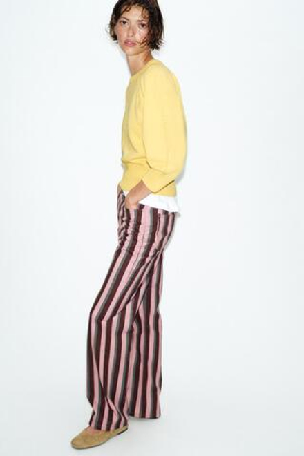 ZARA СВИТЕР С ОБЪЕМНЫМИ РУКАВАМИ, ЖЕЛТЫЙ