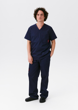 Брюки медицинские унисекс Ред Бейс, нэви хлопок