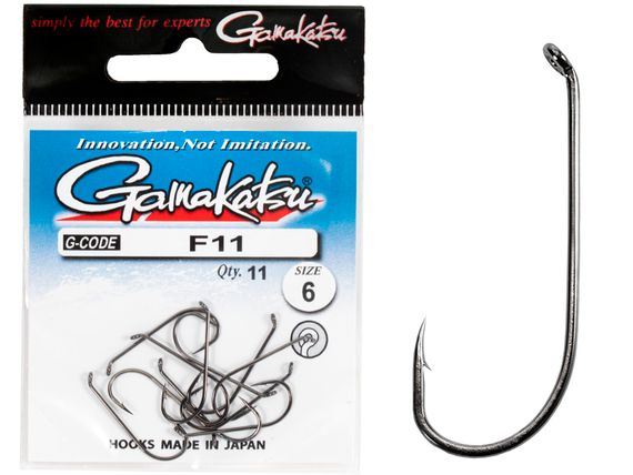 Крючки Gamakatsu F11 NEW LABEL HOOKS BLACK разм. 06 11шт.