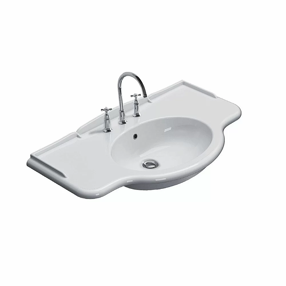 Консоль с раковиной GLOBO Paestum PA075.BI 110 с 3 отверстиями