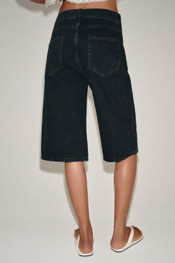 ZARA ДЖИНСОВЫЕ ШОРТЫ СО СРЕДНЕЙ ПОСАДКОЙ — ZW COLLECTION, ЧЕРНЫЙ