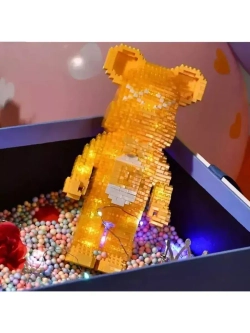 Конструктор Желтый мишка из миниблоков 1469 деталей