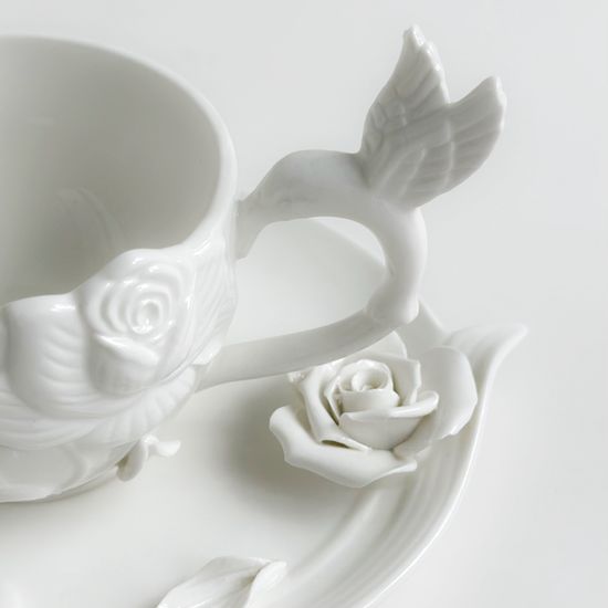 Чайная пара объемная с розой, 230 мл