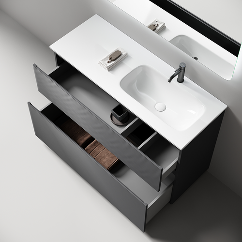 Тумба напольная Sancos Folk Floor правая 1190х445х850, c двумя ящиками оснащенными доводчиками, Grey soft, арт.FL120FRGS