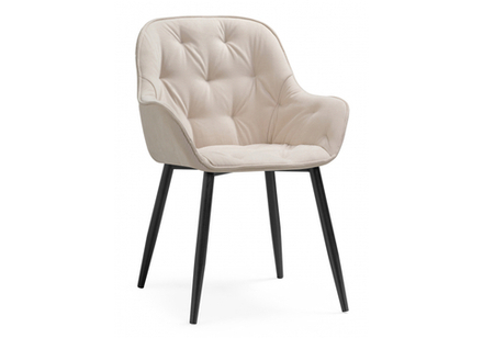 Стул на металлокаркасе Woodville Олму бежевый, черный, ножки черные