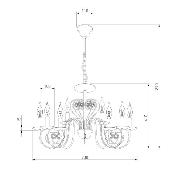 60018/8 / подвесной светильник /   белый с золотом