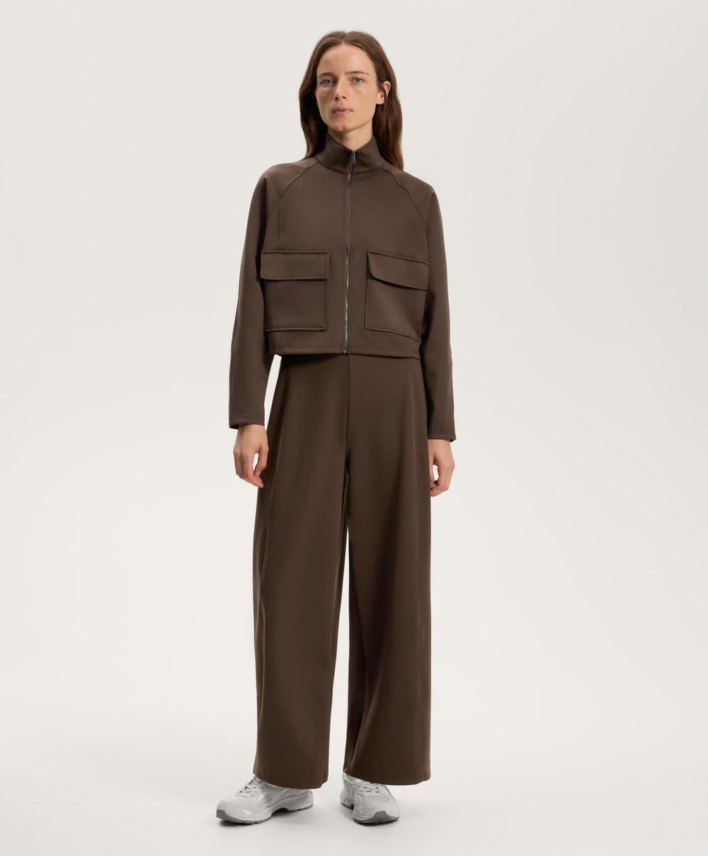 OYSHO Брюки-коконы с высокой талией из неопрена, коричневый