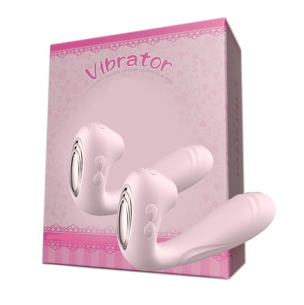 Нежно-розовый L-образный вибратор - 12,3 см.