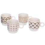 Набор кружек на стойке 280мл «Золотой узор», цвет золото с черным