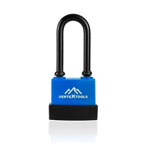 ЗАМОК НАВЕСНОЙ ВСЕПОГОДНЫЙ , 45мм , УДЛИНЕННАЯ ДУЖКА VERTEXTOOLS (1/ 6/ 96)
