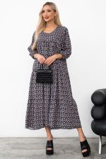 Платье Серенада (синий/цветы) Р11-1044/16 Nikol (Акция)