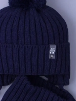 Шапка осенняя детская на завязках и снуд