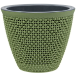 Кашпо для цветов пластиковое 1,6л d-16см «Ротанг» Оливковый