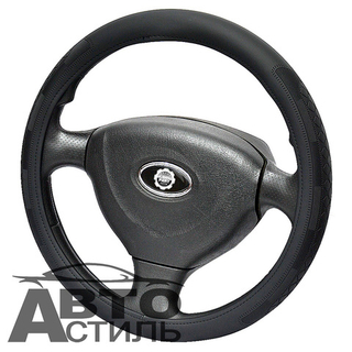 Оплетка на руль круглая Coolpart MAXIMAL (38*38) к/з черный JJ-69-BL