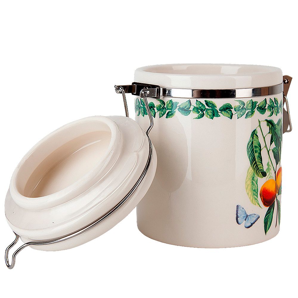 Банка для сыпучих продуктов (клипс)" " 15х10х14см v=630мл (керамика)(подарочная упаковка)