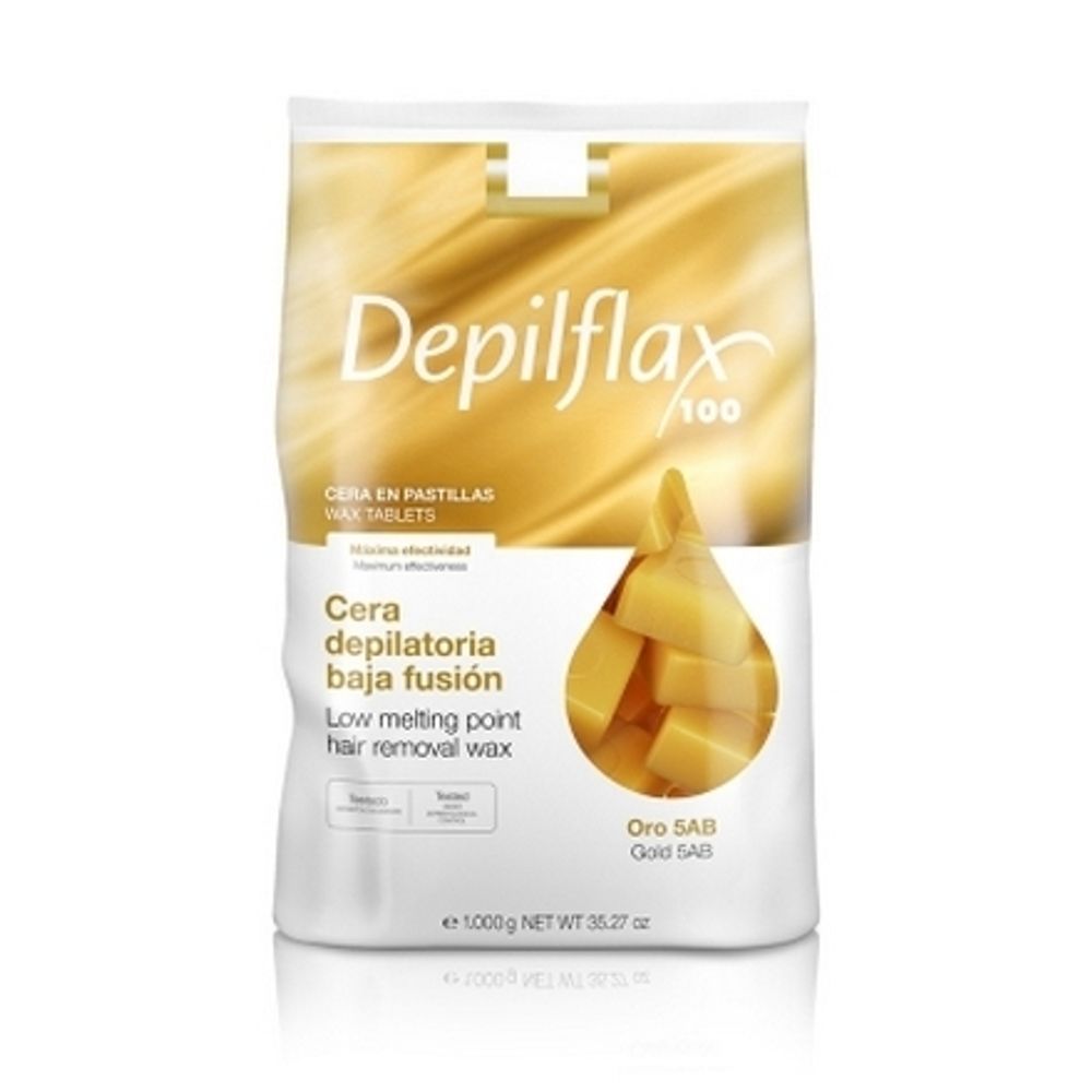 Горячий воск для депиляции Depilflax Золотой (в брикетах), 1 кг