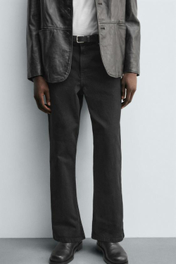 ZARA БРЮКИ FLARE FIT, ЧЕРНЫЙ