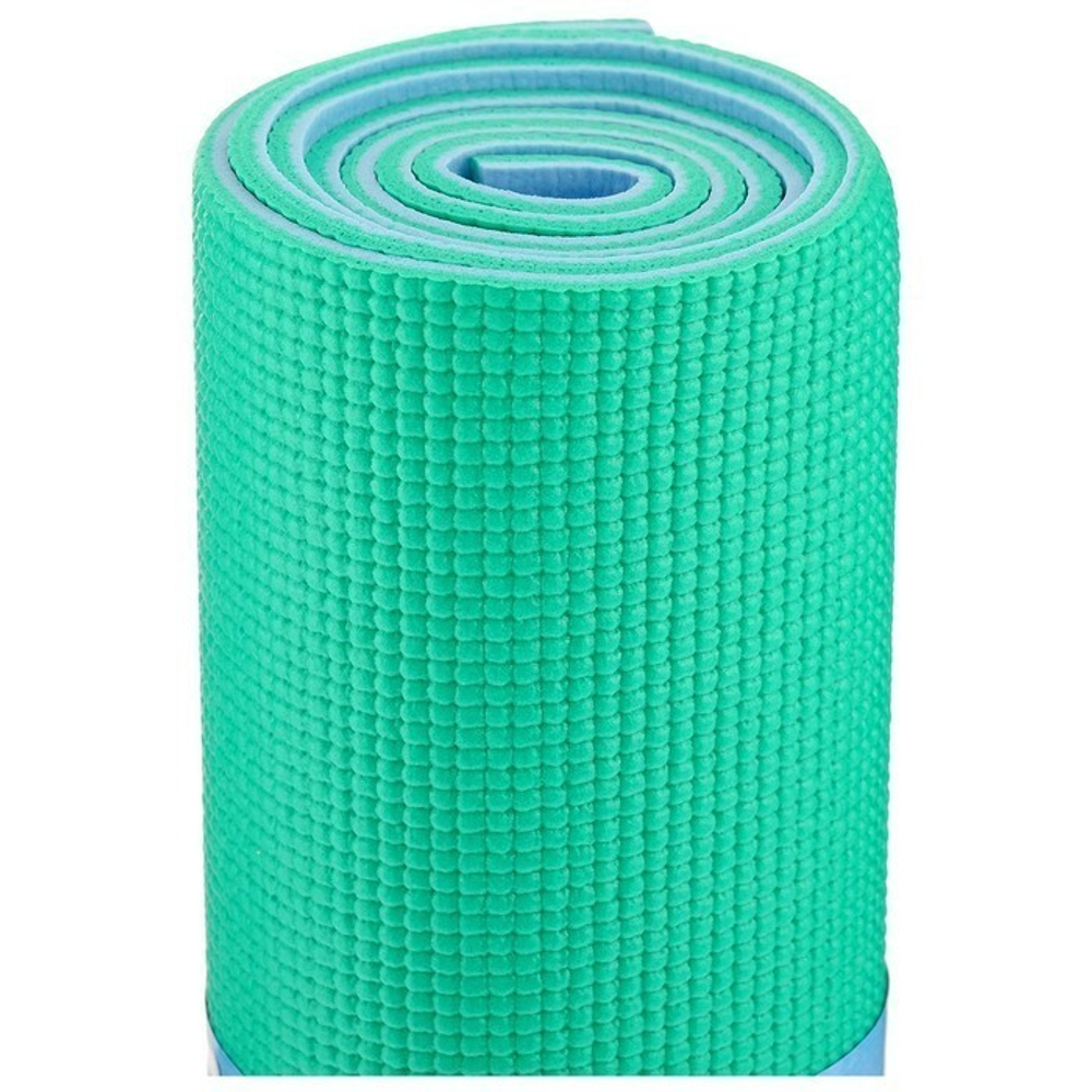 Коврик для йоги 173 х 61 х 0,6 см, двухцветный, цвета микс (черный)