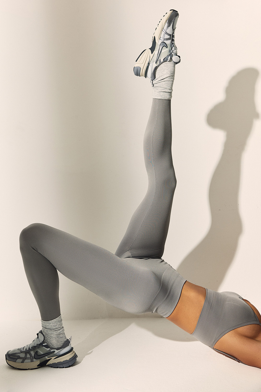 Леггинсы в рубчик №81 SUPER SOFT Тёмно-серый