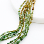 Турмалин желто-зеленый граненый, размер около 2 мм, цена за нить 38 см