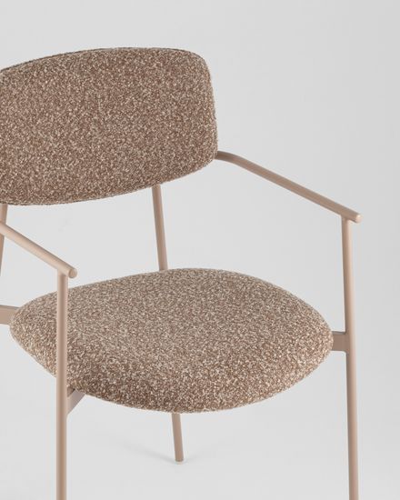 Стул Doe коричневый бежевые ножки