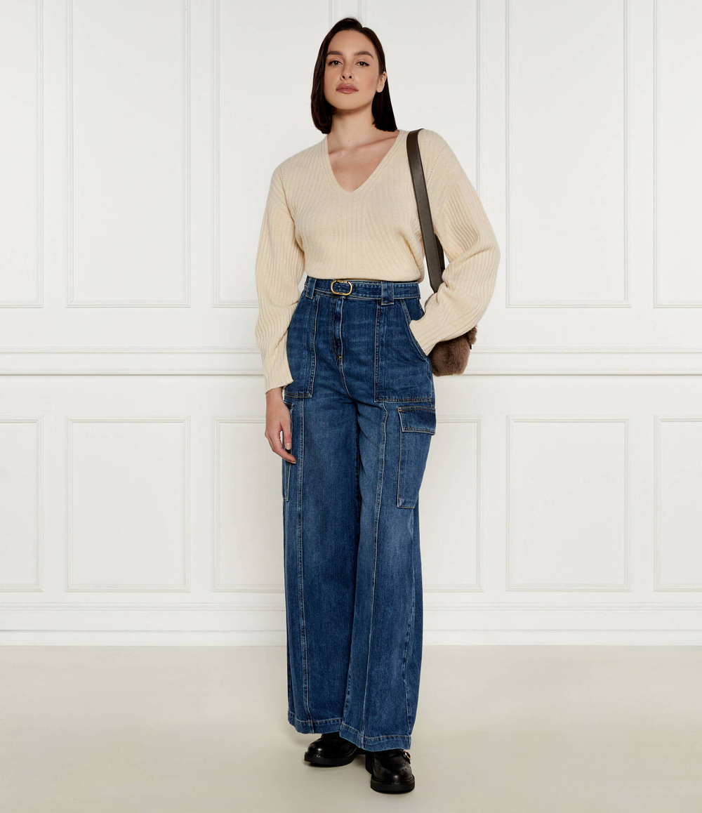 Шерстяной свитер TWINSET - бежевый(242TP3716)