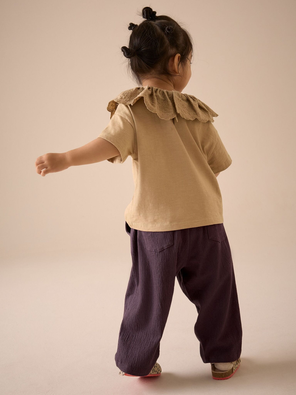 Брюки широкие для девочки Next E51-659, Коричневый