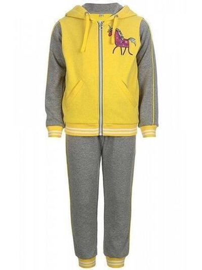 Спортивный костюм для девочки "Рэйна" 5O8SU01 110р. лимонный-серый меланж