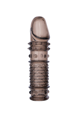 Насадка на пенис XLover by TOYFA, для увеличения размера, TPE, черный прозрачный, 13,5 см
