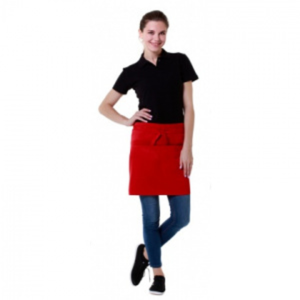 Фартук официанта короткий красный