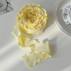 Лента тканевая (4 см*9,14 м) Нежная волна, Нежно-желтый, 1 шт.