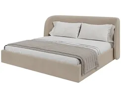Кровать двуспальная Classic 200 см (бежевый, велюр)
