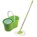 Набор для уборки LAIMA, ведро 7 л/5 л с отжимом, швабра с круглой насадкой (2 шт., крепление кольцо)