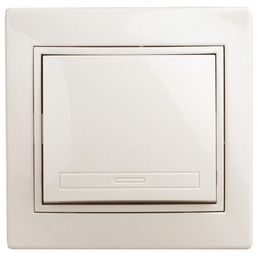 Выключатель Intro Plano 1-101-02 одноклавишный, 10А-250В, IP20, СУ, слоновая кость
